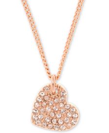 Pavé Heart Pendant Necklace, Created for Macy's , 16" + 3" extender