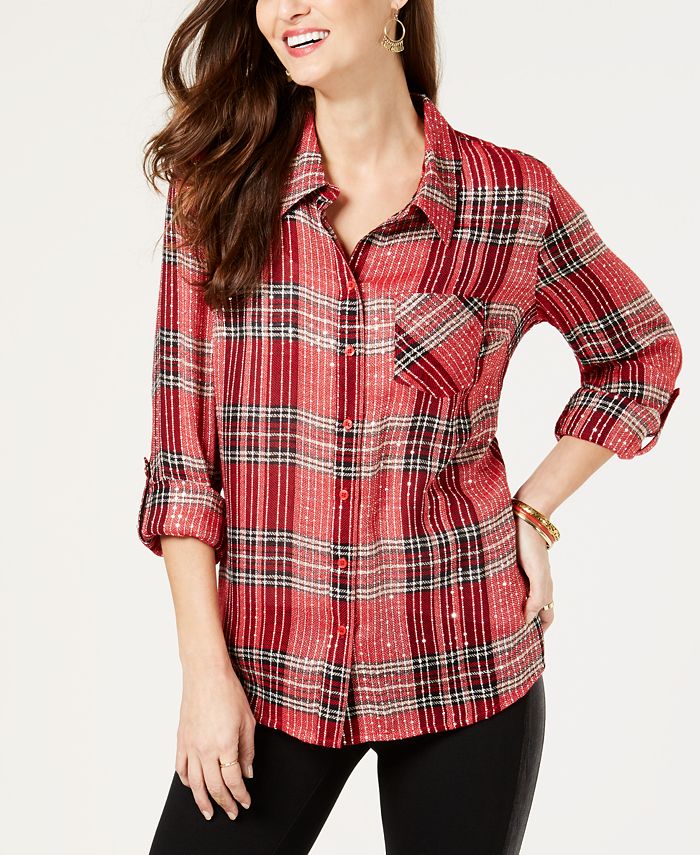 Macy s red shop shirt womens
