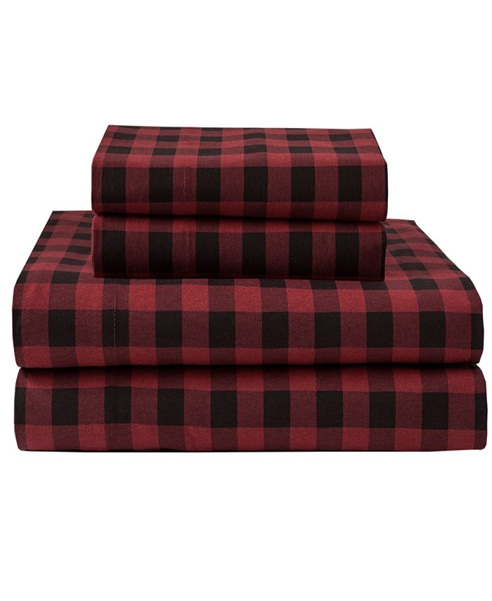 Elite Home Winter Nights Cotton Flannel Twin Sheet Set Macy's