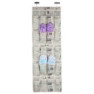 Home Basics Paris Collection Over The Door 20 Pocket Shoe Organizer In Natural