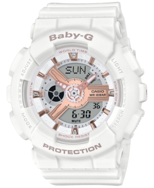 image of Baby-g Women-s Analog-Digital White Resin Strap Watch 43.4mm