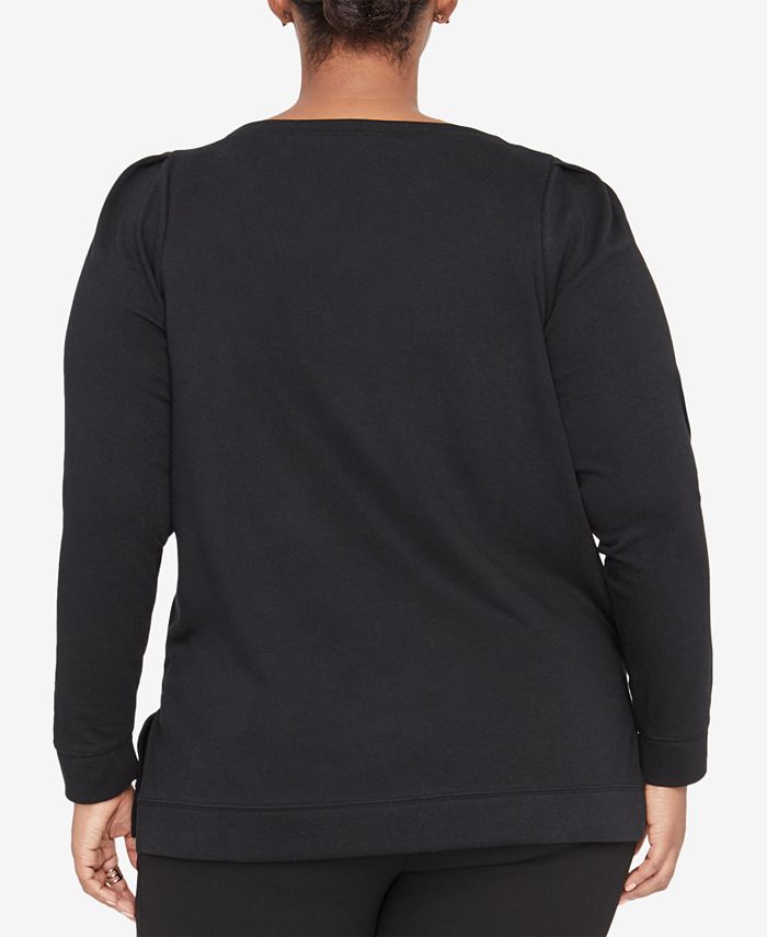RACHEL Rachel Roy Trendy Plus Size Shiva Boat-Neck Sweatshirt - Macy's