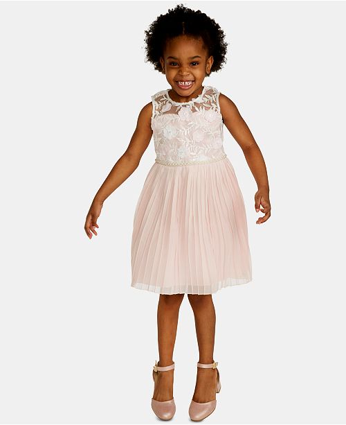 Rare Editions Toddler Girls Embroidered Pleated Dress Reviews