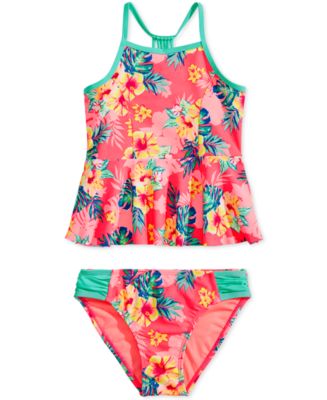 WAVE PEPLUM SWIMWEAR　ameri Breaking Waves Big Girls 2-Pc. Printed Peplum Tankini - Macy's