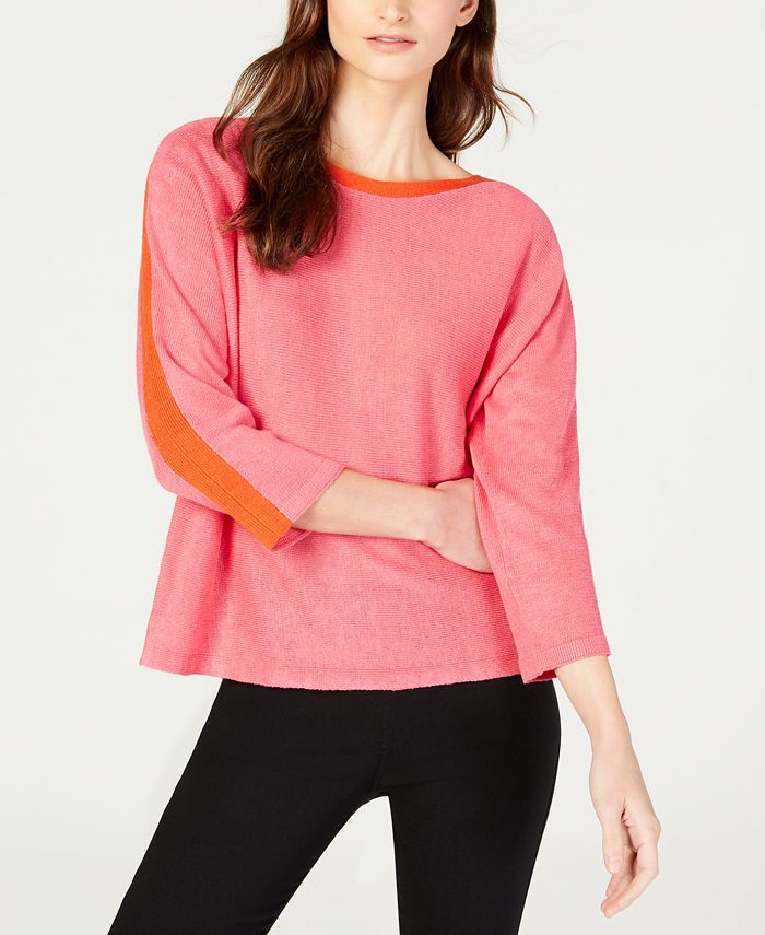 Eileen Fisher Organic Linen BoatNeck Top Macy's