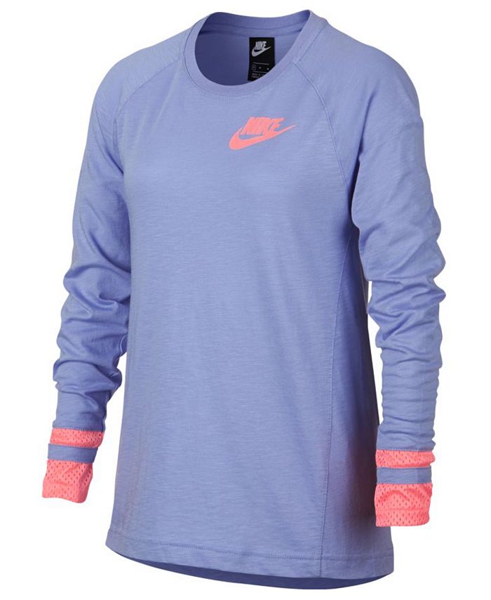 Nike Big Girls Mesh-Sleeve T-Shirt - Macy's