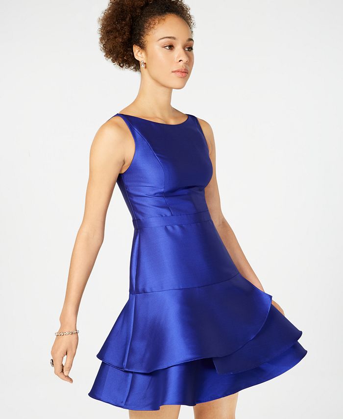 Adrianna Papell Petite Bow-Back Fit & Flare Dress - Macy's
