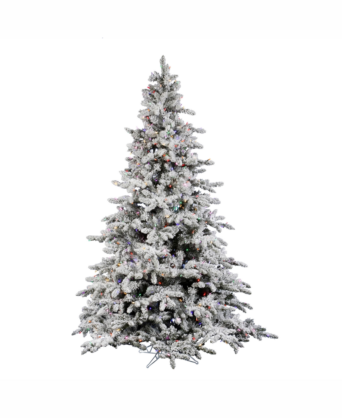4.5 ft Flocked Utica Fir Artificial Christmas Tree With 300 Multi Led Lights