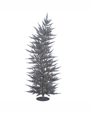 Vickerman 6 ft Silver Laser Artificial Christmas Tree With 150 Warm White Led Lights