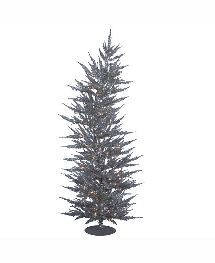 Vickerman 6 ft Silver Laser Artificial Christmas Tree With 150 Warm