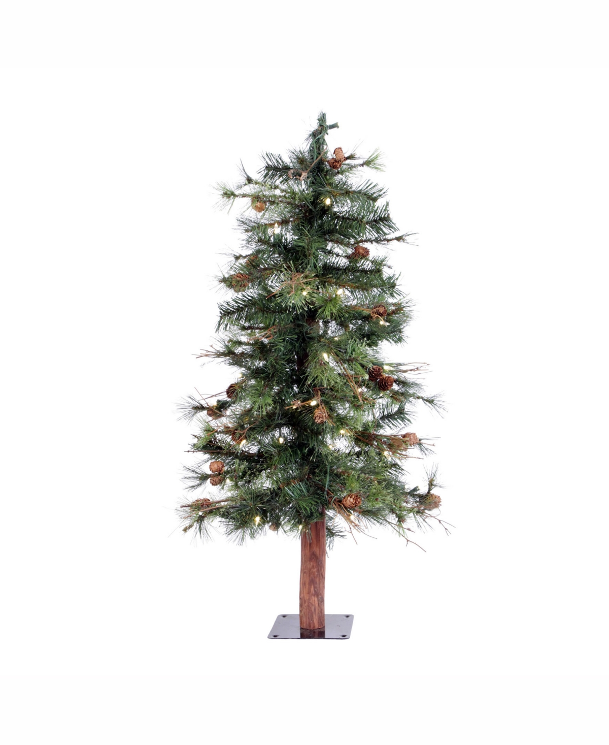 3 ft Mixed Country Pine Artificial Christmas Tree With 50 Warm White Led Lights