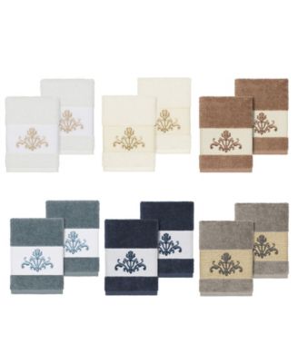 Linum Home Scarlet 2-Pc. Embellished Washcloth Set