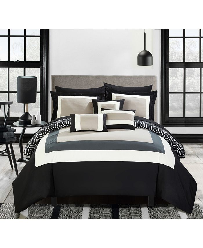 Chic Home - Jake 10-Pc. Bed In a Bag Comforter Sets