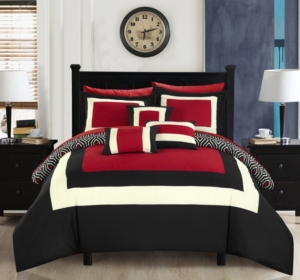 Chic Home Jake 10-pc Queen Comforter Set Bedding In Red
