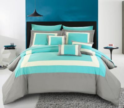 Chic Home - Duke 10-Pc. Queen Bed In a Bag Comforter Set