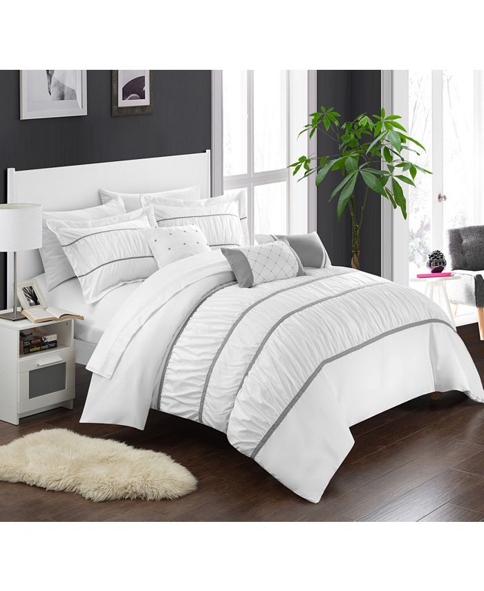 Chic Home - Cheryl 10-Pc. Bed In a Bag Comforter Set