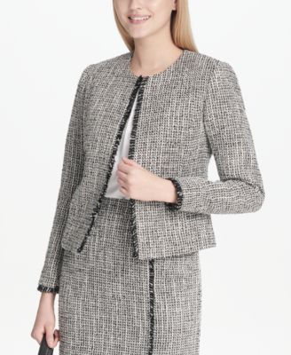 Calvin Klein - Open-Front Tweed Jacket