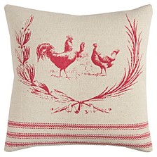 Rooster Polyester Filled Decorative Pillow, 20" x 20"