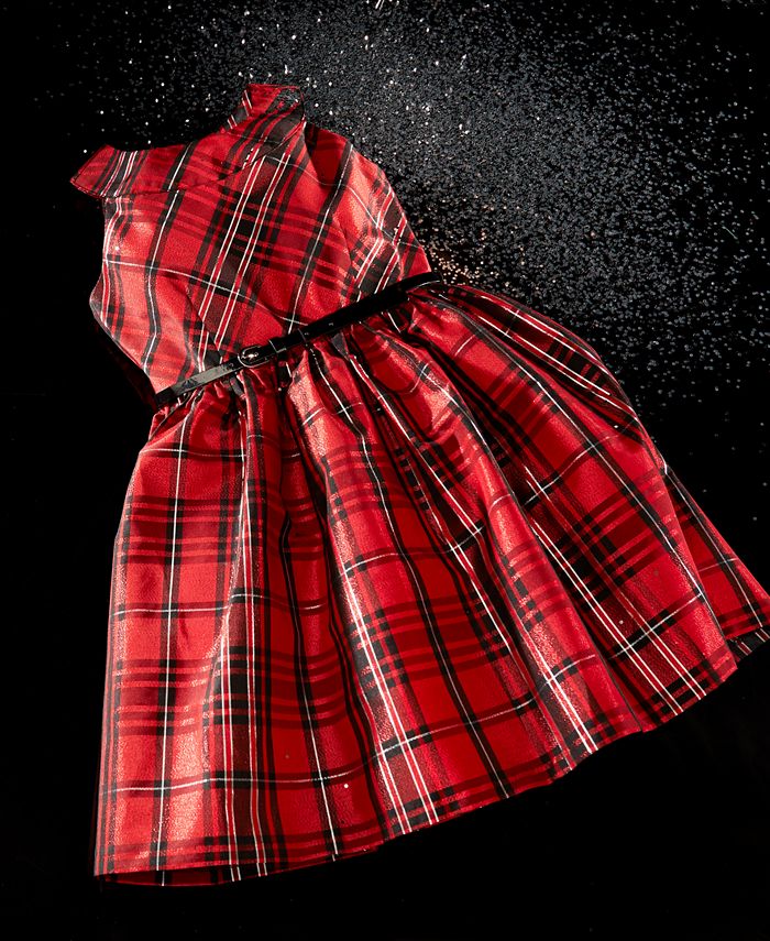 Bonnie jean metallic plaid dress online
