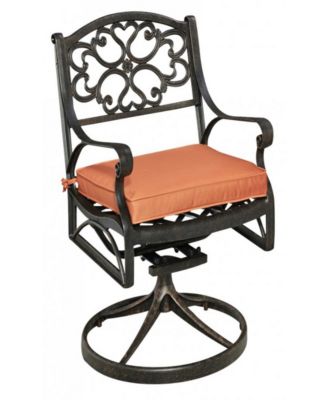 Home Styles - Biscayne Rust Bronze Swivel Rocker with Cushion