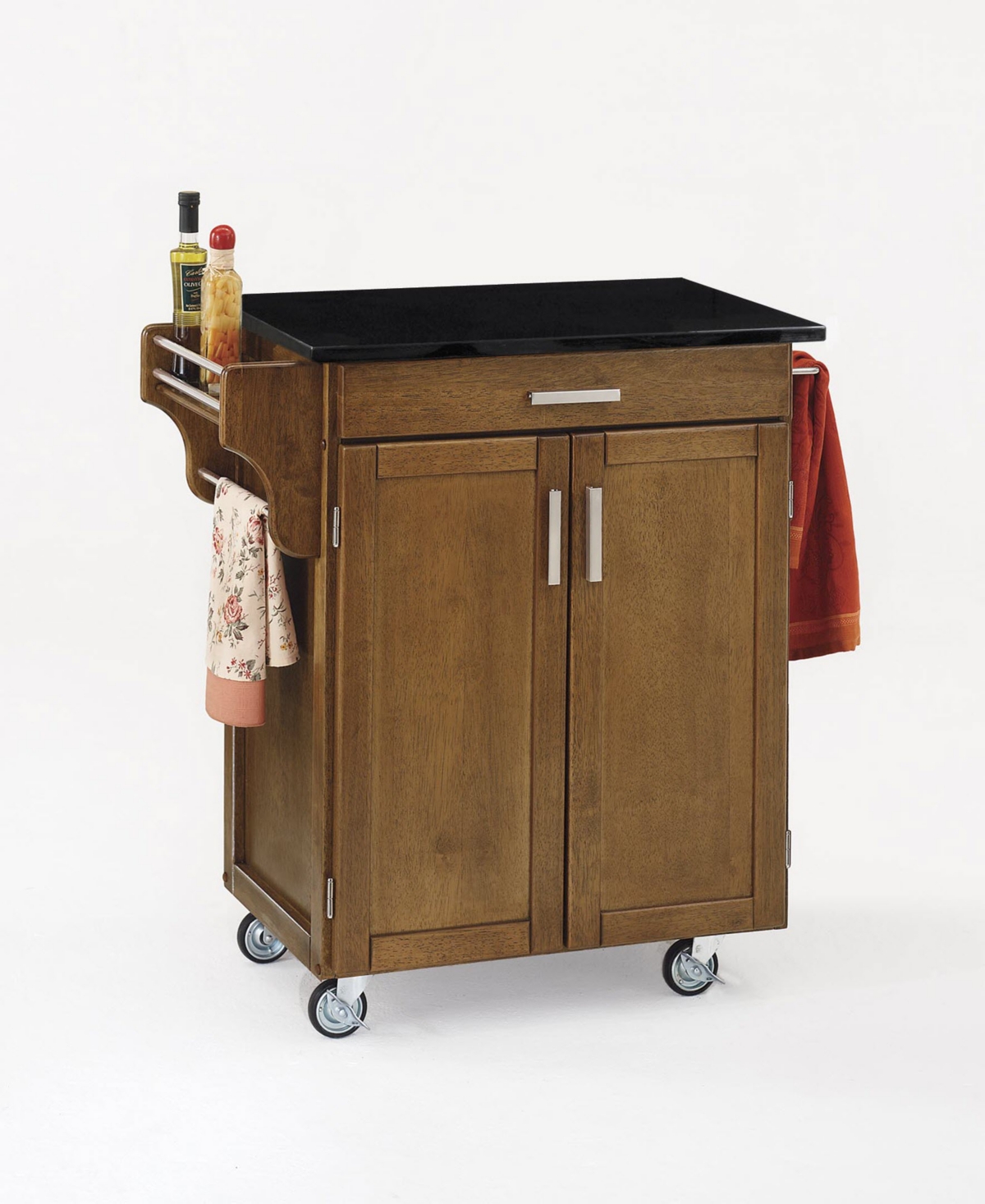 UPC 095385745387 product image for Home Styles Cuisine Cart Warm Oak Finish Granite Top | upcitemdb.com