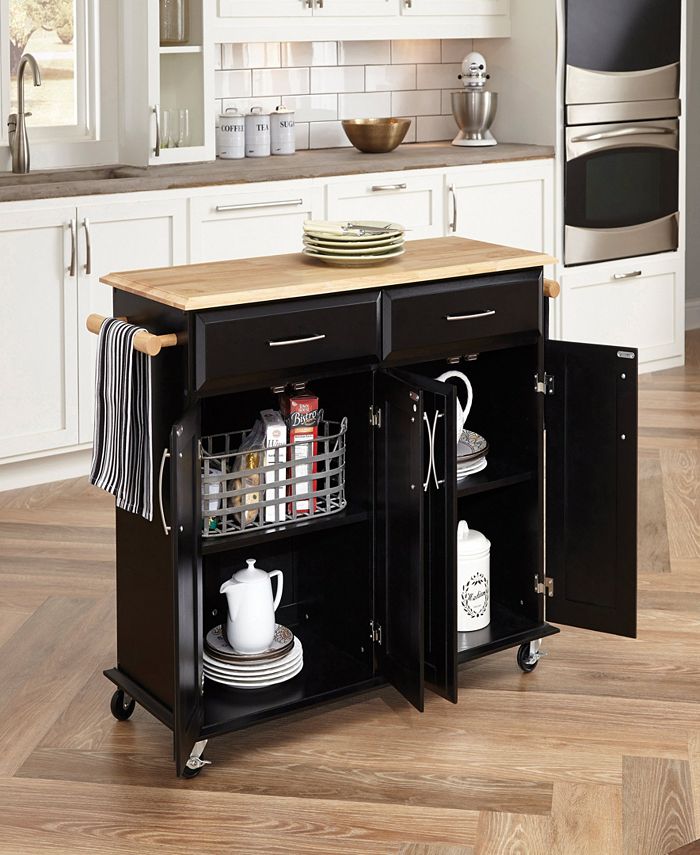 Home Styles Dolly Madison Black Island Cart Macy's