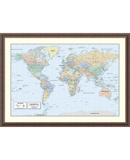 Amanti Art 2016 World Map Classic Political Framed Art Print