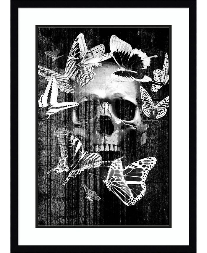 Amanti Art - Skull Butterfly Crown 22x30 Framed Art Print