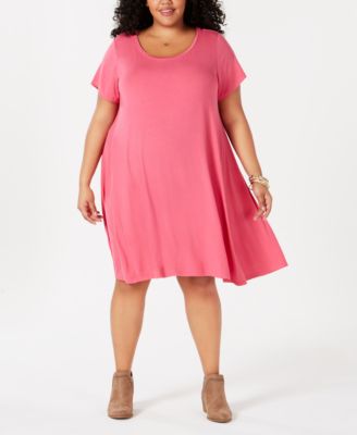 macy's pink plus size dresses