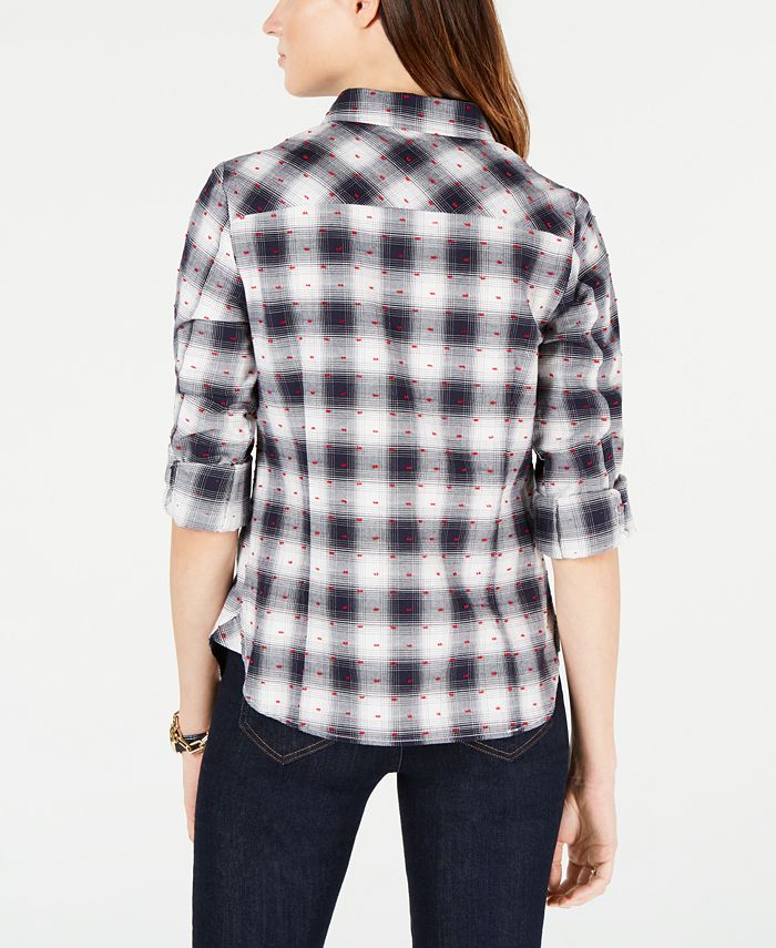 Tommy Hilfiger Cotton Plaid Utility Shirt, Created for Macy's - Macy's