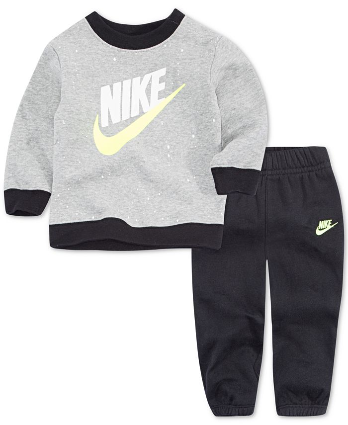 Nike Little Boys 2-Pc. Speckle-Print Fleece Top & Jogger Pants Set ...