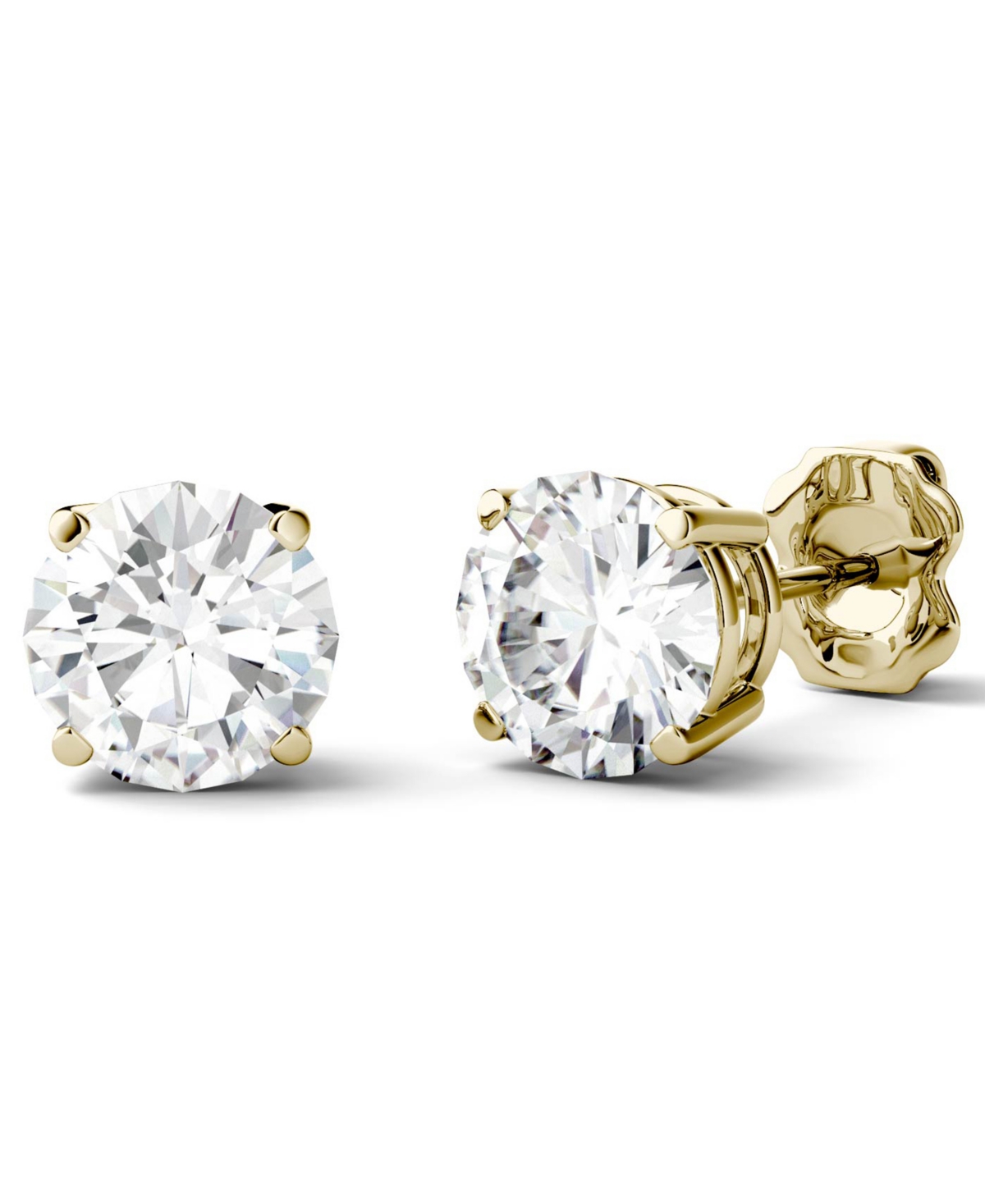 Charles & Colvard Moissanite Stud Earrings (2 ct. t.w. Diamond Equivalent) in 14k White or Yellow Gold