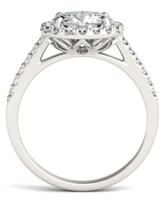 Moissanite Round Halo Ring (2-1/3 ct. tw. Diamond Equivalent) in 14k White Gold