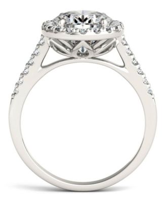 Moissanite Oval Halo Ring (3-1/2 ct. tw. Diamond Equivalent) in 14k White Gold