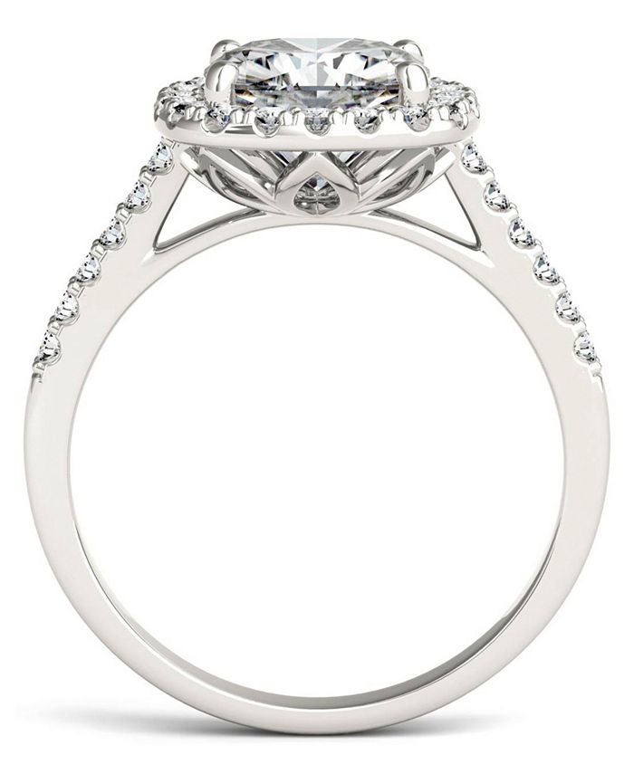 Charles & Colvard Moissanite Cushion Halo Ring (2-7/8 ct. tw. Diamond ...