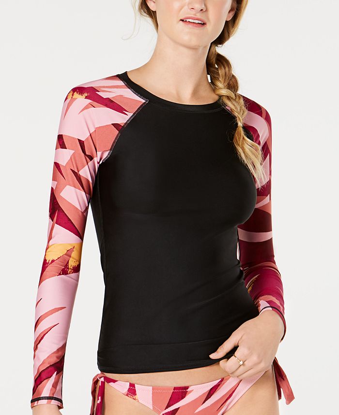 Juniors' Printed Rash Guard Macy's