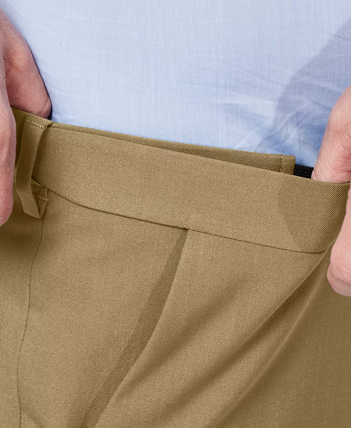 Men's Premium Comfort Stretch Classic-Fit Solid Flat Front Dress Pants - thumbnail 10