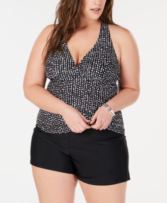 plus size black swim shorts