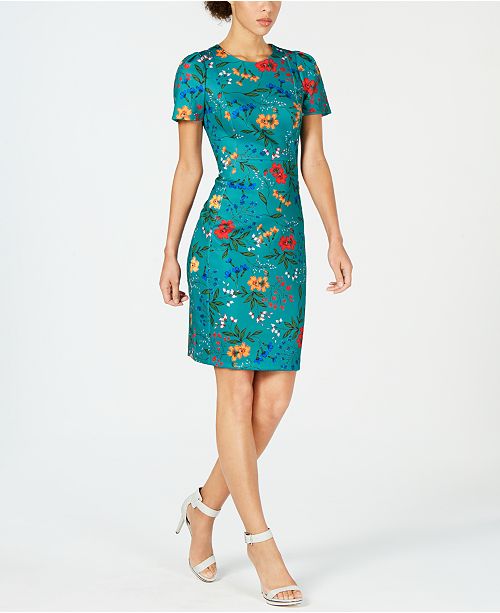 Calvin Klein Floral-Print Sheath Dress & Reviews - Dresses - Women - Macy's