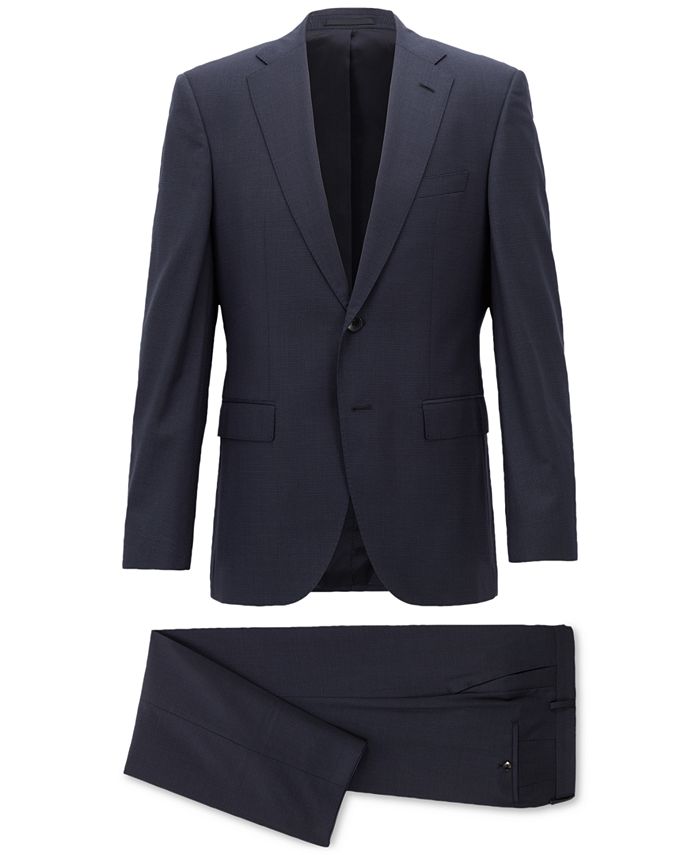 Hugo Boss BOSS Men's Regular/Classic-Fit Micro-Pattern Virgin Wool Suit ...
