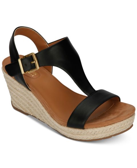 Женские сандалии Kenneth Cole Reaction Card Wedge Espadrille, цвет: Чёрный