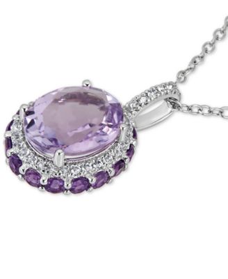 Macy's Multi-Gemstone 18" Pendant Necklace (4-3/4 ct. t.w.) in Sterling Silver