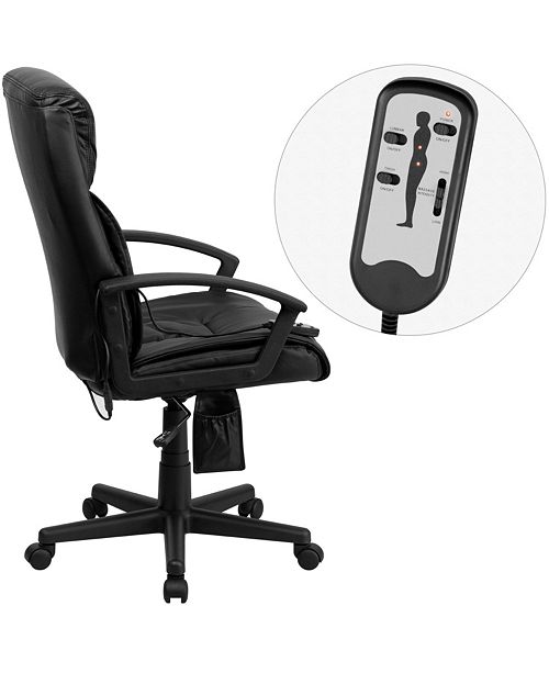 Flash Furniture High Back Massaging Black Leather Executive Swivel