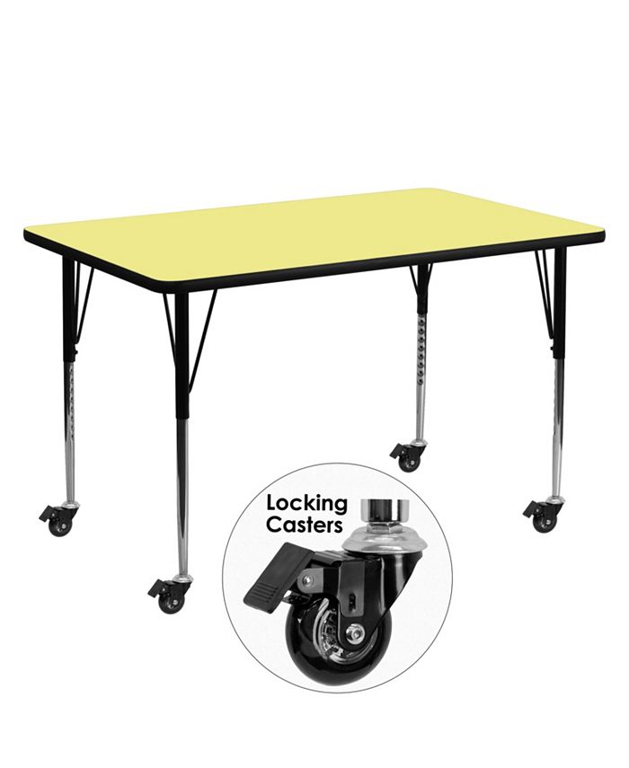 30''W x 60''L Rectangular Thermal Laminate Activity Table - Standard Height Adjustable Legs