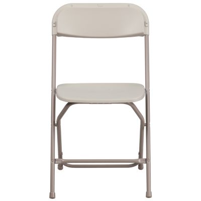 Flash Furniture Hercules Series Folding Chairs - 2 Pack, 650 Lb Capacity, Beige Plastic, Steel Frame 1 thumbnail image
