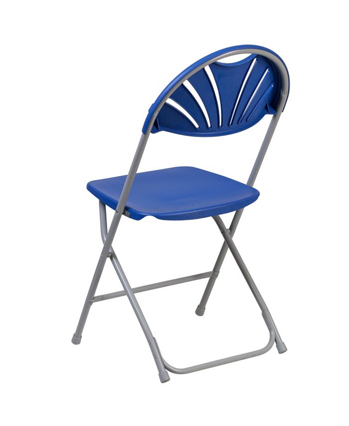 Flash Furniture Hercules Series 650 Lb. Capacity Blue Plastic Fan Back