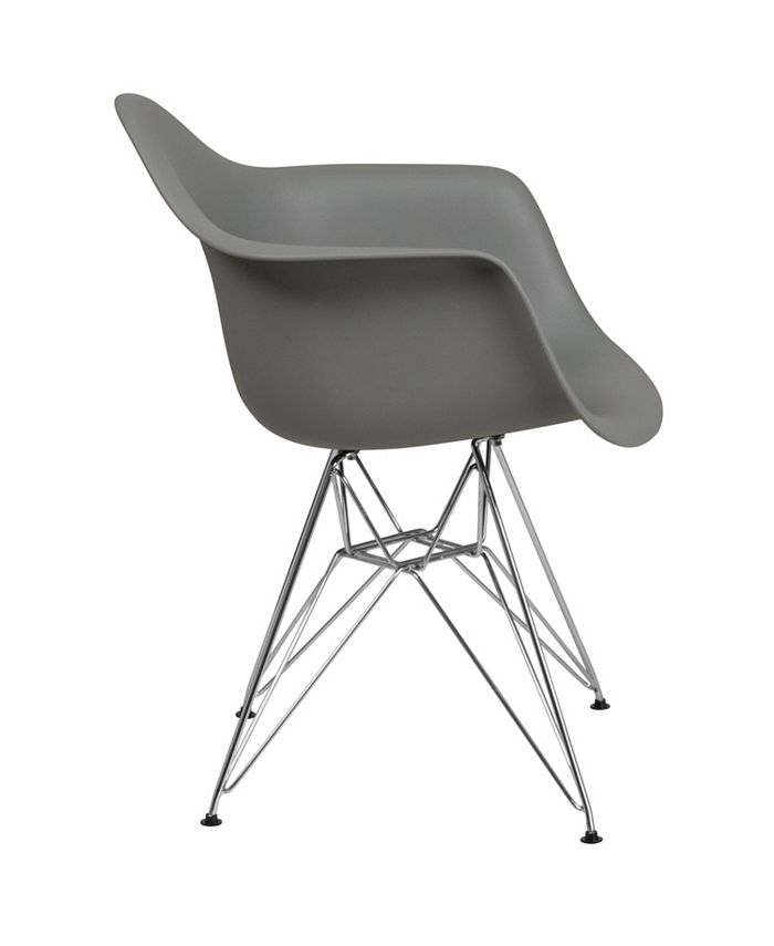 Flash Furniture Alonza Series Moss Gray Plastic Chair With Chrome