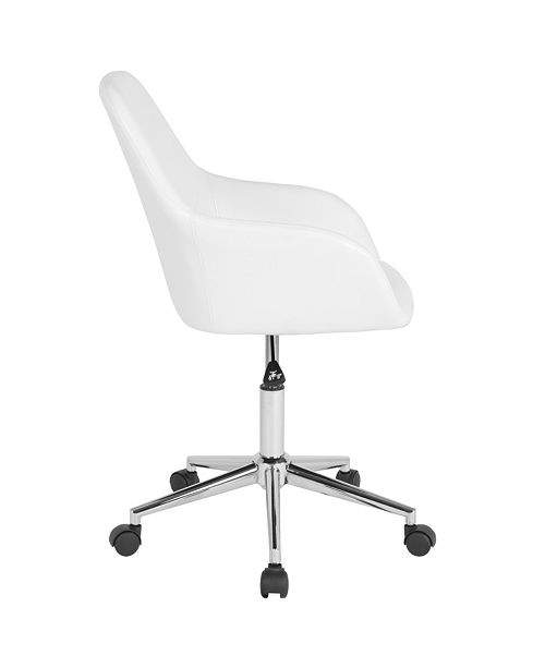 Flash Furniture Cortana Home And Office Mid Back Chair In White Leather Reviews Furniture Macy S