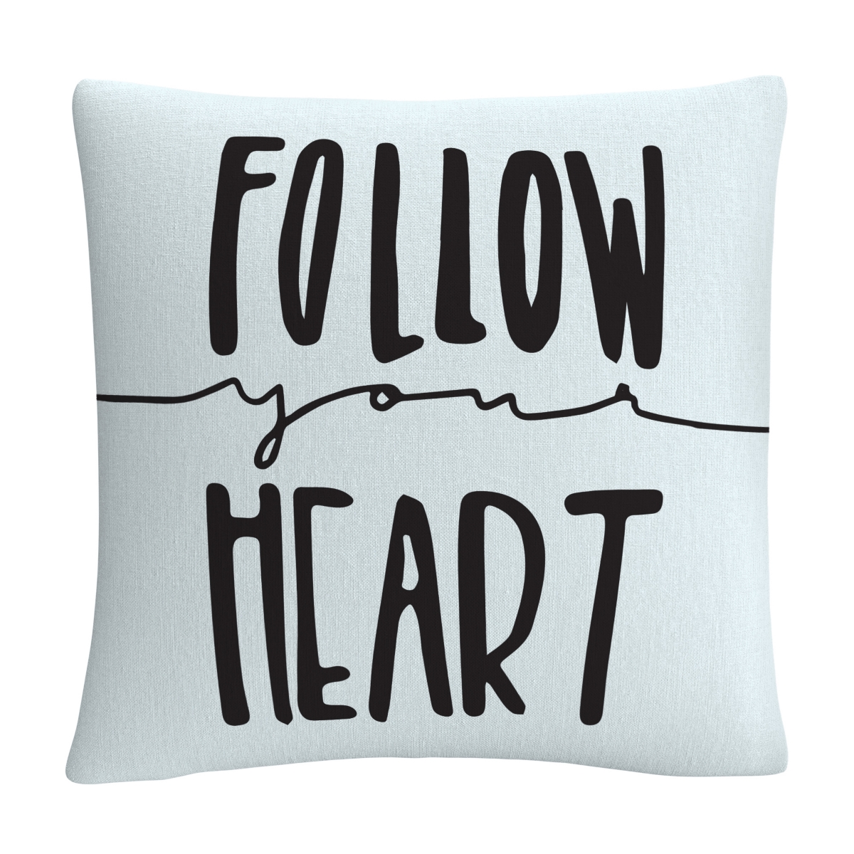 Abc Typographic Follow Your Heart Decorative Pillow, 16 x 16