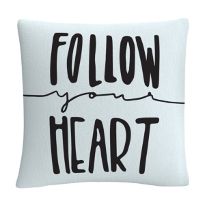 Baldwin Abc Typographic Follow Your Heart Decorative Pillow, 16" X 16" In Multi